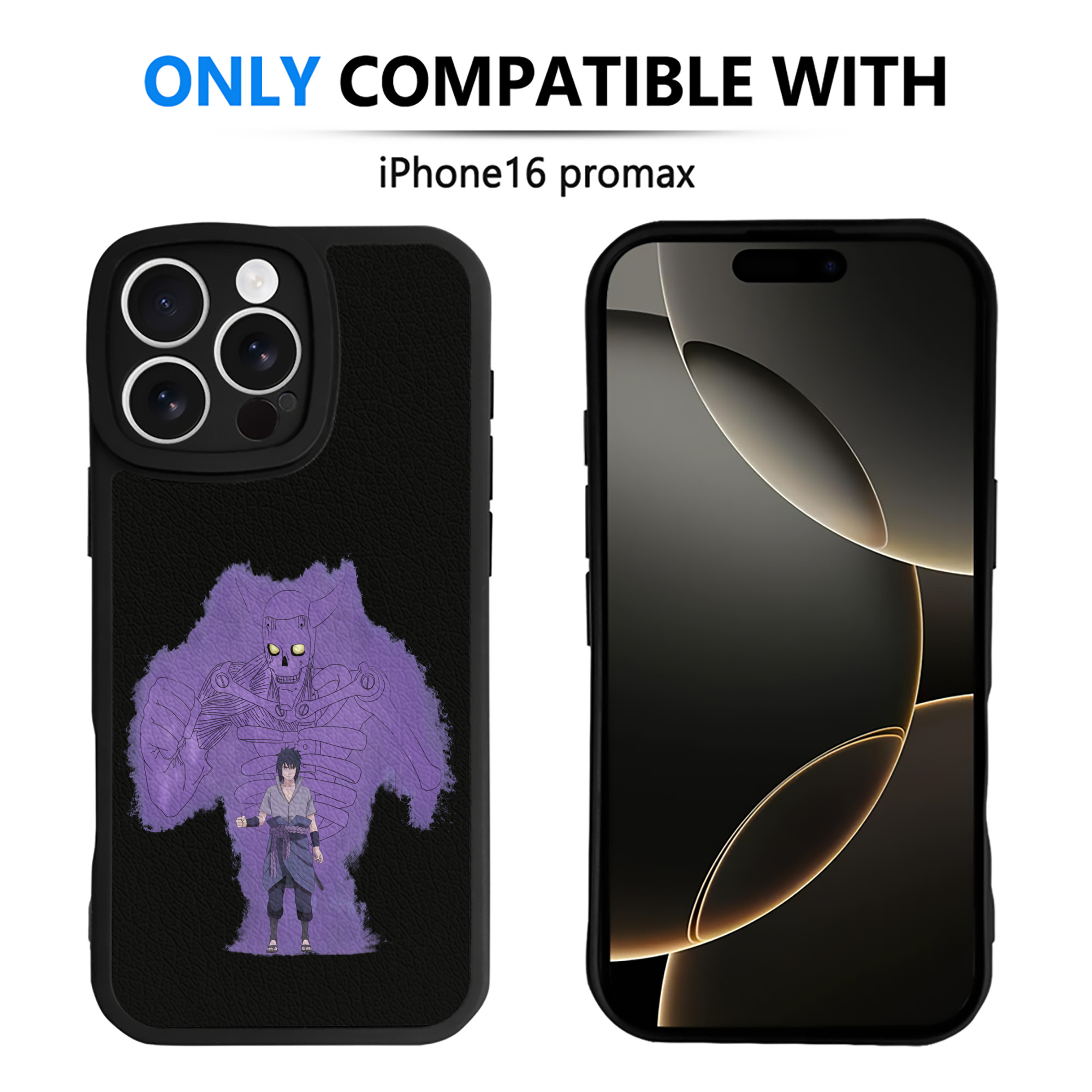 （画像用） NARUTO -ナルト- うちは サスケ Uchiha Sasuke 【iPhone 16シリーズ対応】シリコンスマホケース（レザー調） 材質：シリコン